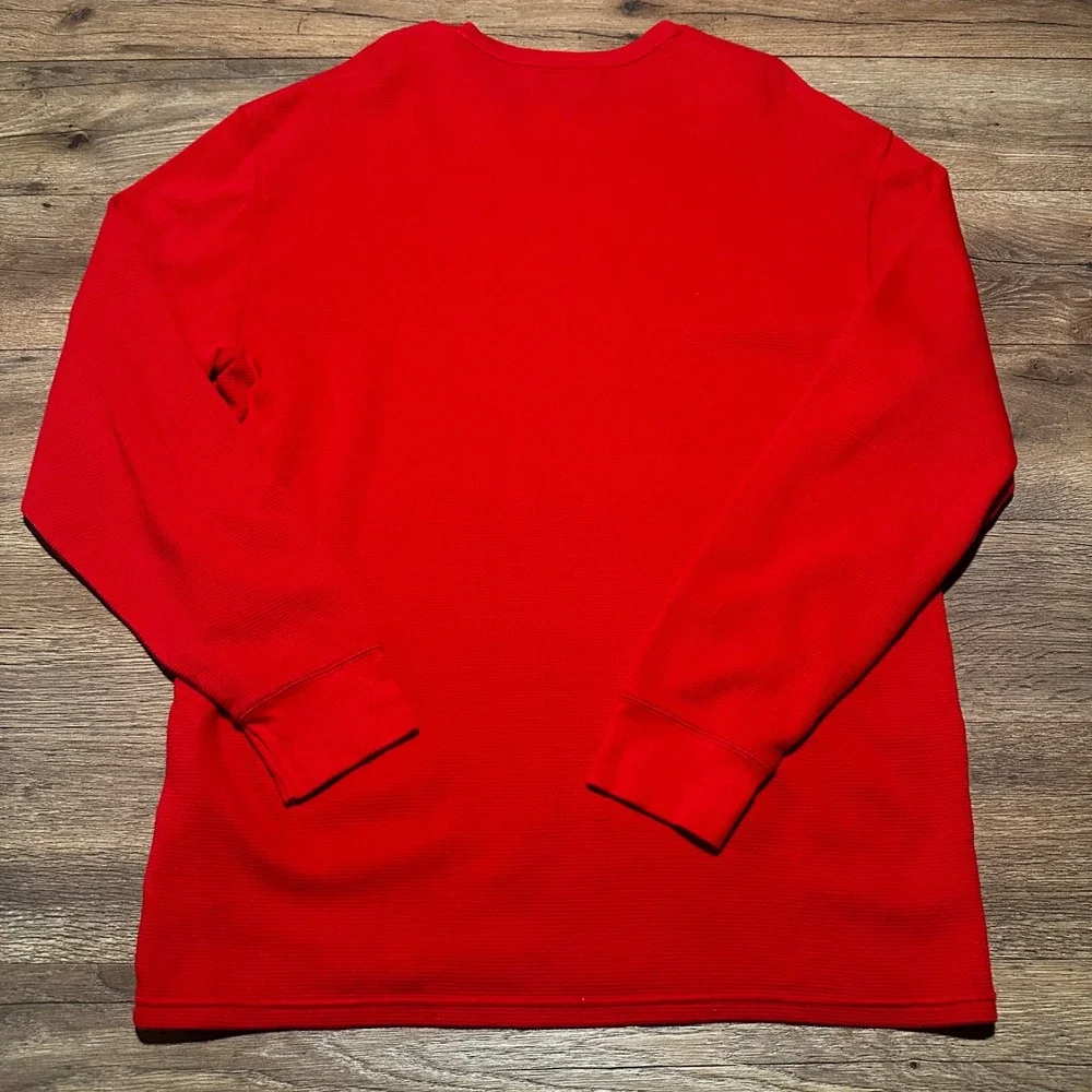 Polo Ralph Lauren Red‎ Waffle Knit Thermal Long Sleeve Shirt Mens 2XL